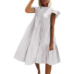 Mini abiti bianchi 3 XL taglie comode di seta lunghi manica lunga per Donna 