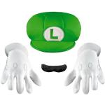 Disguise-73772-15L-6 Disguise Luigi Child Kit di Accessori-Cappello, Guanti e Baffi Perfetti per rivivere Le Avventure di Super Mario, Verde, Taglia Unica, 73772-15L-6