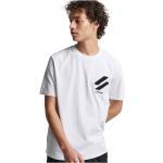 Magliette & T-shirt scontate eleganti bianche L in ciniglia con scollo tondo mezza manica con scollo rotondo per Uomo Superdry 