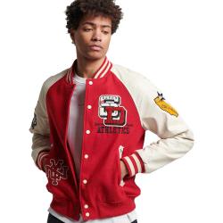 Superdry College Varsity Patched Bomber Jacket Rosso L Uomo