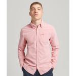 Camicie Oxford scontate casual rosa XL di cotone Bio per Uomo Superdry 