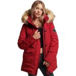 Parka imbottiti scontati classici rossi L di pelliccia traspiranti per Donna Superdry Everest 