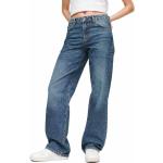 Jeans scontati classici blu di cotone Bio con toppe per Donna Superdry 