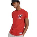 Magliette & T-shirt scontate rosse S in ciniglia lavabili in lavatrice mezza manica ricamate per Uomo Superdry 