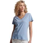 Magliette & T-shirt scontate eleganti blu S di cotone con scollo a V mezza manica ricamate per Donna Superdry 
