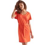 Mini abiti scontati arancioni XS in lyocell Tencel con scollo tondo mini mezza manica per Donna Superdry 