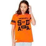 Magliette & T-shirt scontate retrò arancioni XS di cotone a righe mezza manica con scollo rotondo per Donna Superdry 