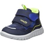 Sneakers basse larghezza E scontate casual blu numero 21 in pelle di camoscio chiusura velcro riflettenti per bambini Superfit 