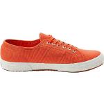 Sneakers basse larghezza E scontate casual arancioni numero 50 di tela con stringhe traspiranti per Donna Superga Classic 