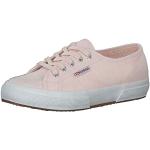 Sneakers basse larghezza E casual rosa numero 45 di cotone con stringhe traspiranti per Donna Superga Classic 