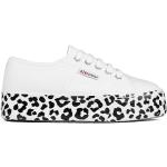 Sneakers larghezza E bianche con stringhe traspiranti platform per Donna Superga 2790 