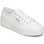 Sneakers bianche numero 37,5 con tacco da 3 cm a 5 cm platform per Donna Superga 