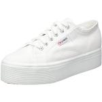 Sneakers larghezza E casual bianche numero 35 con tacco da 3 cm a 5 cm traspiranti platform per Donna Superga 2790 