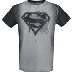 Magliette & T-shirt grigie M taglie comode di cotone con scollo tondo mezza manica con scollo rotondo per Uomo Superman 