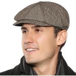 Cappelli invernali marroni di tweed per l'autunno per Uomo 