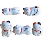 portacoltelli ZuMUii cucchiai e forchette Set di 6 bacchette in ceramica giapponese per gatti 