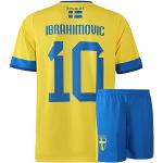 Svezia Kit di calcio Zlatan Ibrahimovic - Bambino e Adulti, Giallo, 140