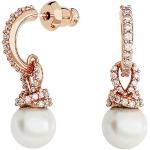 Orecchini eleganti dorati di cristallo con perle per Donna Swarovski 