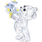 Soprammobili design scontati azzurri di cristallo a fiori a tema orso Swarovski 