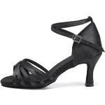 Scarpe larghezza E nere numero 37 in pelle di camoscio antiscivolo per cerimonia da balli latino americani per Donna 
