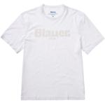 Magliette & T-shirt bianche M di cotone mezza manica con scollo rotondo per Uomo Blauer 