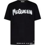 Magliette & T-shirt nere M di cotone a girocollo mezza manica con scollo rotondo Alexander McQueen 