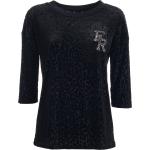 Magliette & T-shirt scontate nere S di nylon animalier con pietre con maniche a tre quarti Fracomina 