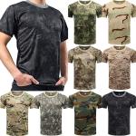 Magliette & T-shirt militari nere 3 XL taglie comode mimetiche traspiranti con scollo tondo lavabili in lavatrice mezza manica con scollo rotondo per Uomo 
