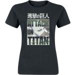 T-Shirt Anime di Attack On Titan - White Titan Face - S a XXL - Donna - nero
