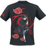 Magliette & T-shirt nere XXL taglie comode di cotone con scollo tondo mezza manica con scollo rotondo per Uomo Naruto Itachi Uchiha 
