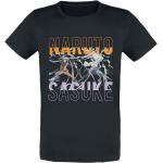 Magliette & T-shirt nere XXL taglie comode di cotone con scollo tondo mezza manica con scollo rotondo per Uomo Naruto 