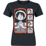 T-Shirt Anime di One Piece - Luffy Emotions - S a XXL - Donna - nero