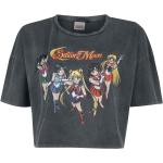 Magliette & T-shirt nere 3 XL taglie comode di cotone con scollo tondo mezza manica con scollo rotondo per Donna Sailor Moon 