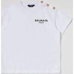 T-shirt manica corta scontate casual bianche di cotone mezza manica per bambini Balmain 
