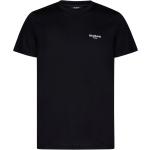 Magliette & T-shirt nere S di cotone a girocollo a tema Parigi mezza manica con scollo rotondo Balmain 