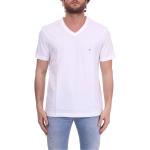 Magliette & T-shirt bianche XXL taglie comode con scollo a V mezza manica ricamate Calvin Klein 