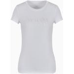Magliette & T-shirt bianche XL di cotone con glitter Bio con scollo tondo mezza manica con scollo rotondo per Donna Giorgio Armani Exchange 