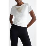 Magliette & T-shirt bianche XS in jersey con strass con scollo tondo mezza manica con scollo rotondo per Donna Liu Jo 