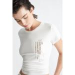 Magliette & T-shirt bianche XS in jersey con strass mezza manica con scollo rotondo per Donna Liu Jo 