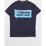 T-shirt blu di cotone per bambino Blauer di Giglio.com 