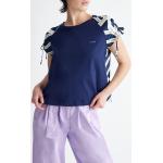 Magliette & T-shirt blu M di raso con strass con scollo tondo mezza manica con scollo rotondo per Donna Liu Jo 