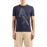 Magliette & T-shirt blu XL di cotone traspiranti mezza manica con scollo rotondo per Uomo Giorgio Armani Exchange 