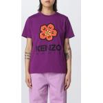 Magliette & T-shirt scontate casual viola S di cotone a girocollo a tema Parigi mezza manica con scollo rotondo Kenzo Flower 