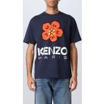 Magliette & T-shirt scontate casual blu M di cotone mezza manica con scollo rotondo Kenzo Flower 