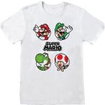 Magliette & T-shirt bianche XXL taglie comode di cotone mezza manica con scollo rotondo per Donna Super Mario Luigi 