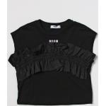 T-shirt scontate nere senza manica per bambini Msgm Kids 