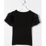 Magliette & T-shirt scontate nere con glitter con scollo tondo mezza manica con scollo rotondo per Donna Moschino Kids 