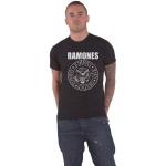 Magliette & T-shirt nere 3 XL taglie comode in poliestere mezza manica con scollo rotondo per Uomo Ramones 