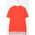 Magliette & T-shirt scontate rosso cardinale con frange con scollo tondo mezza manica con scollo rotondo per Donna 