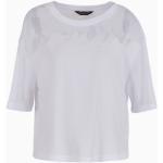Magliette & T-shirt bianche S di cotone Bio mezza manica con manica corta per Donna Giorgio Armani Exchange 